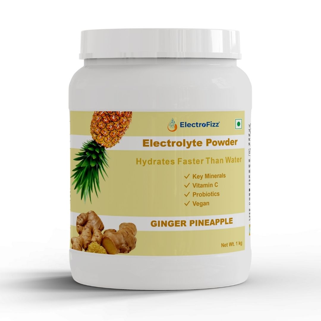 ElectroFizz Electrolyte Powder 100 servings | Minerals, Probiotics & Vitamin C- 1 Kg Jar Pack
