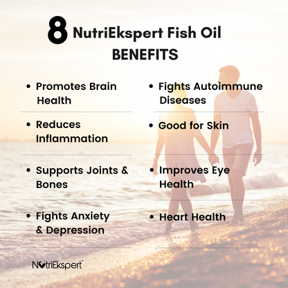 NutriEkspert Premium Triple Strength Omega 3 Fish Oil 1250mg with 560Mg EPA & 360Mg DHA - 60 soft gels