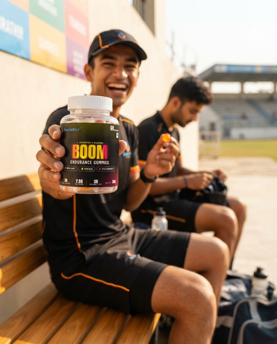 ElectroFizz Boom Energy Gummies, Energy Chew, Caffeine-Free, On-the-Go Energy for Any Workout, Endurance Gummies for Runners, Cyclists & Hybrid Athletes (60 pcs)