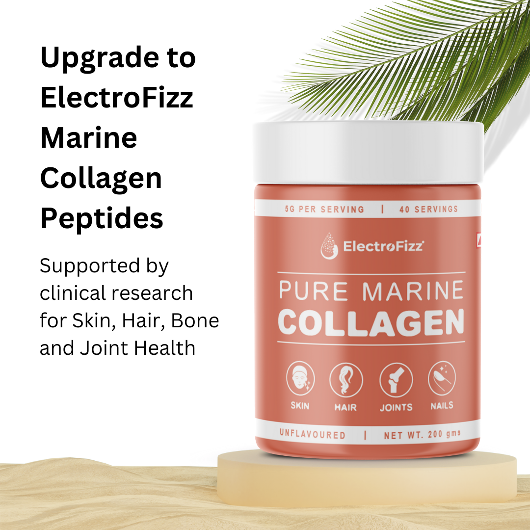 ElectroFizz Pure Marine Collagen for Skin, Hair & Joint Support- 200 gm Unflavored