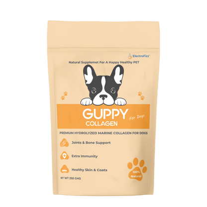 Hydrolysed Marine Collagen Powder for Dogs for Bone and Joint Health, Osteoarthritis, Healthy Coat and Skin Health, Digestive System Non GMO, Gluten Free, Soy Free- 250 Gms
