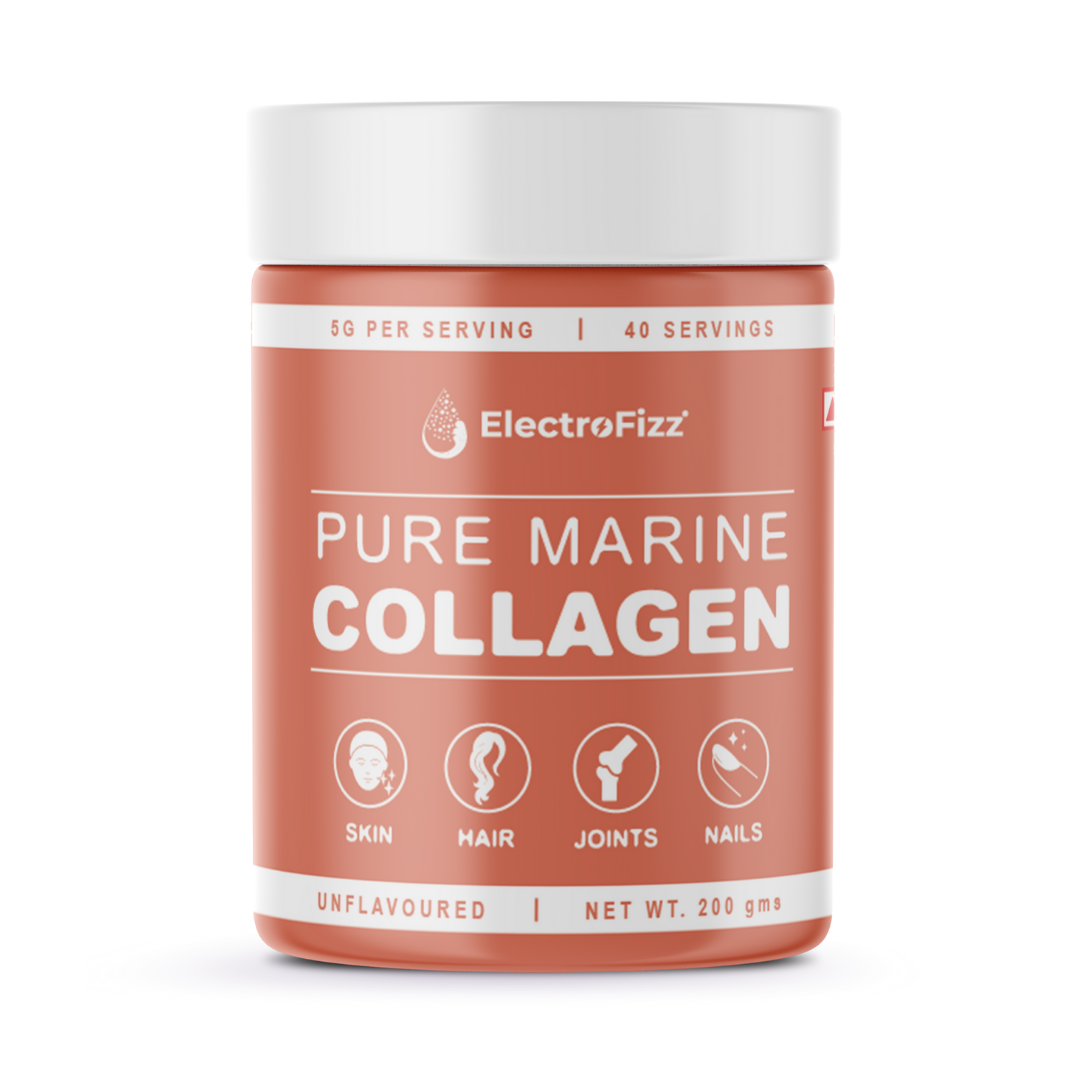 ElectroFizz Pure Marine Collagen for Skin, Hair & Joint Support- 200 gm Unflavored