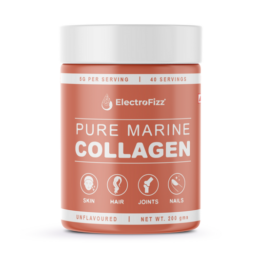 ElectroFizz Pure Marine Collagen for Skin, Hair & Joint Support- 200 gm Unflavored