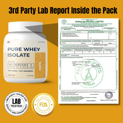 Whey Protein Isolate Pro Series, Clean Ingredients, Fast Absorption- 1kg Jar