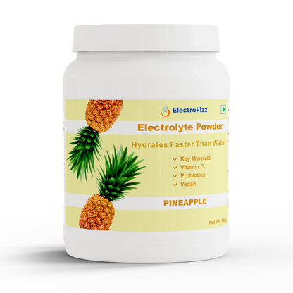 ElectroFizz Electrolyte Powder 100 servings | Minerals, Probiotics & Vitamin C- 1 Kg Jar Pack