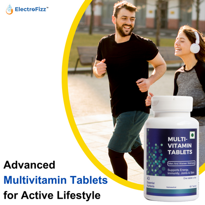 Multivitamin For Men & Women with Omega3,Probiotics,Vitamin C, D & E, Zinc, Ginseng, Multiminerals For Immunity, Energy, Stamina, Antioxidants, Hair & Skin, Clinically Tested Ingredients- 60 Tablets