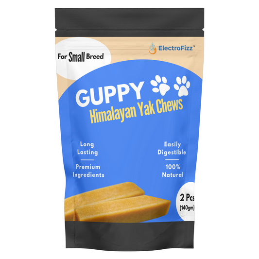 Guppy Himalayan Yak Cheese Dog Chews, 100% Natural, Long Lasting, Gluten Free, Healthy & Safe Dog Treats, Lactose & Grain Free, Protein Rich- for Puppies and Small Dogs- Pack of 2