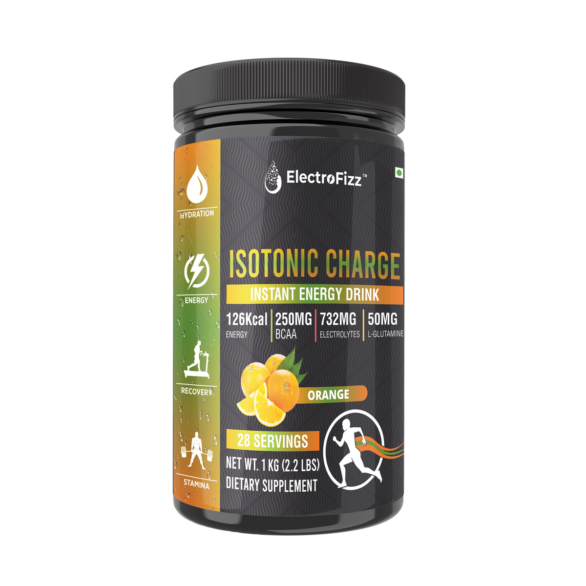 ElectroFizz Electrolyte Powder 100 servings | Minerals, Probiotics & Vitamin C- 1 Kg Jar Pack
