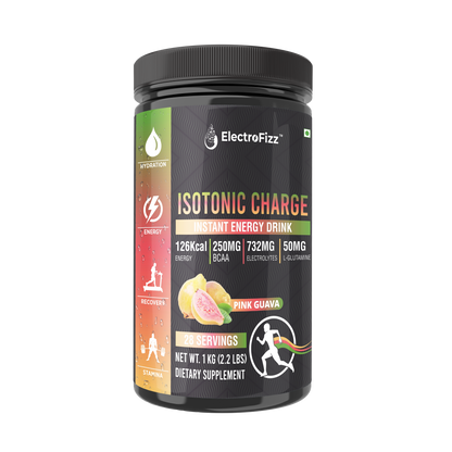 ElectroFizz Isotonic Energy Drink Powder for Endurance Sports & Fitness Activities, 1 Kg Jar
