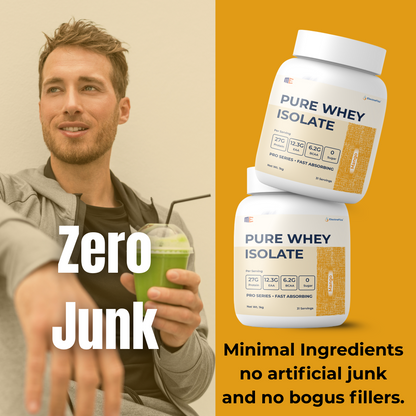 Whey Protein Isolate Pro Series, Clean Ingredients, Fast Absorption- 1kg Jar
