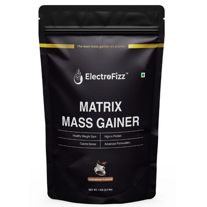 ElectroFizz Matrix Mass Gainer|Weight Gainer with 25+ Essential Vitamins & Minerals-1kg, 30 Servings (Chocolate)
