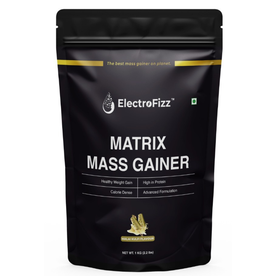 ElectroFizz Matrix Mass Gainer|Weight Gainer with 25+ Essential Vitamins & Minerals-1kg, 30 Servings (Chocolate)