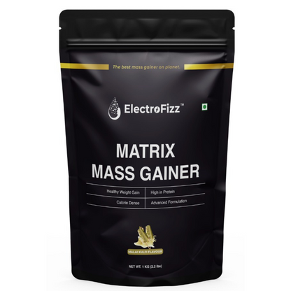 ElectroFizz Matrix Mass Gainer|Weight Gainer with 25+ Essential Vitamins & Minerals-1kg, 30 Servings (Chocolate)