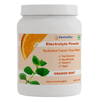ElectroFizz Electrolyte Powder 100 servings | Minerals, Probiotics & Vitamin C- 1 Kg Jar Pack