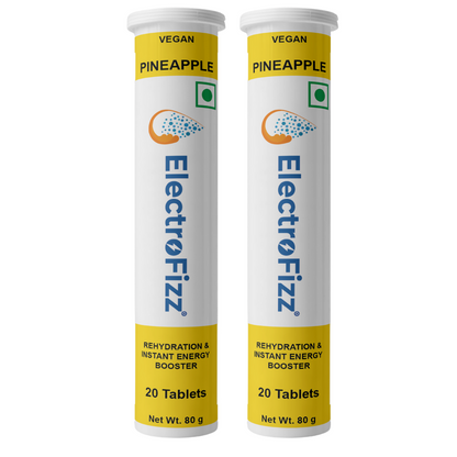 ElectroFizz Electrolyte Energy Drink for Workout, Sports Drink for Men and Women - 40 Effervescent Tablets (Pack of 2 tubes)