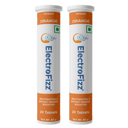 ElectroFizz Electrolyte Energy Drink for Workout, Sports Drink for Men and Women - 40 Effervescent Tablets (Pack of 2 tubes)