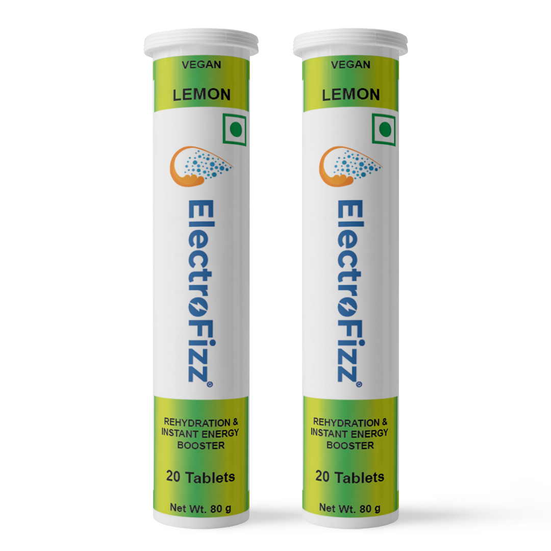 ElectroFizz Electrolyte Energy Drink for Workout, Sports Drink for Men and Women - 40 Effervescent Tablets (Pack of 2 tubes)