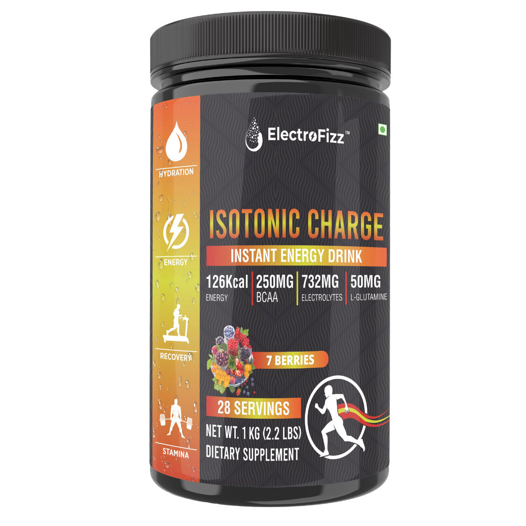 ElectroFizz Isotonic Energy Drink Powder for Endurance Sports & Fitness Activities, 1 Kg Jar