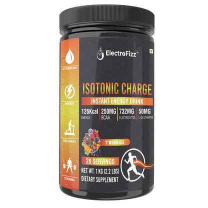 ElectroFizz Isotonic Energy Drink Powder for Endurance Sports & Fitness Activities, 1 Kg Jar