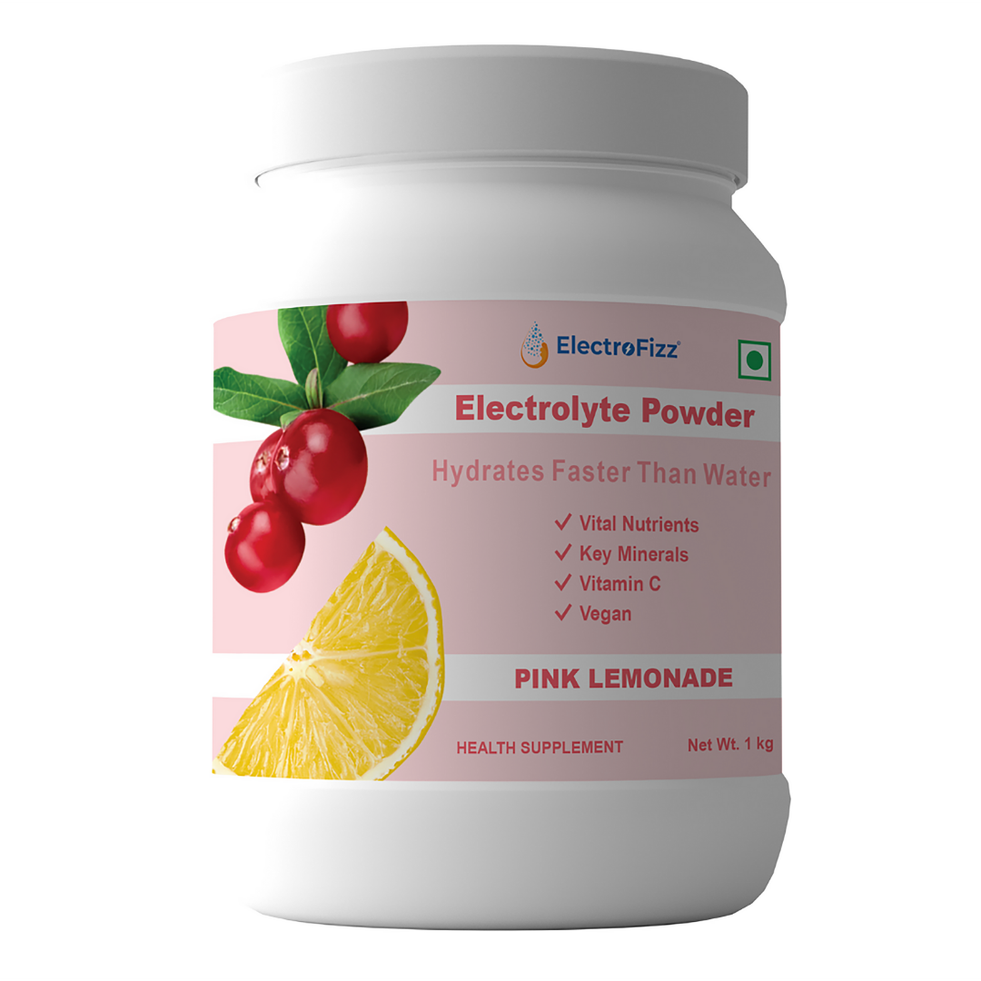 ElectroFizz Electrolyte Powder 100 servings | Minerals, Probiotics & Vitamin C- 1 Kg Jar Pack