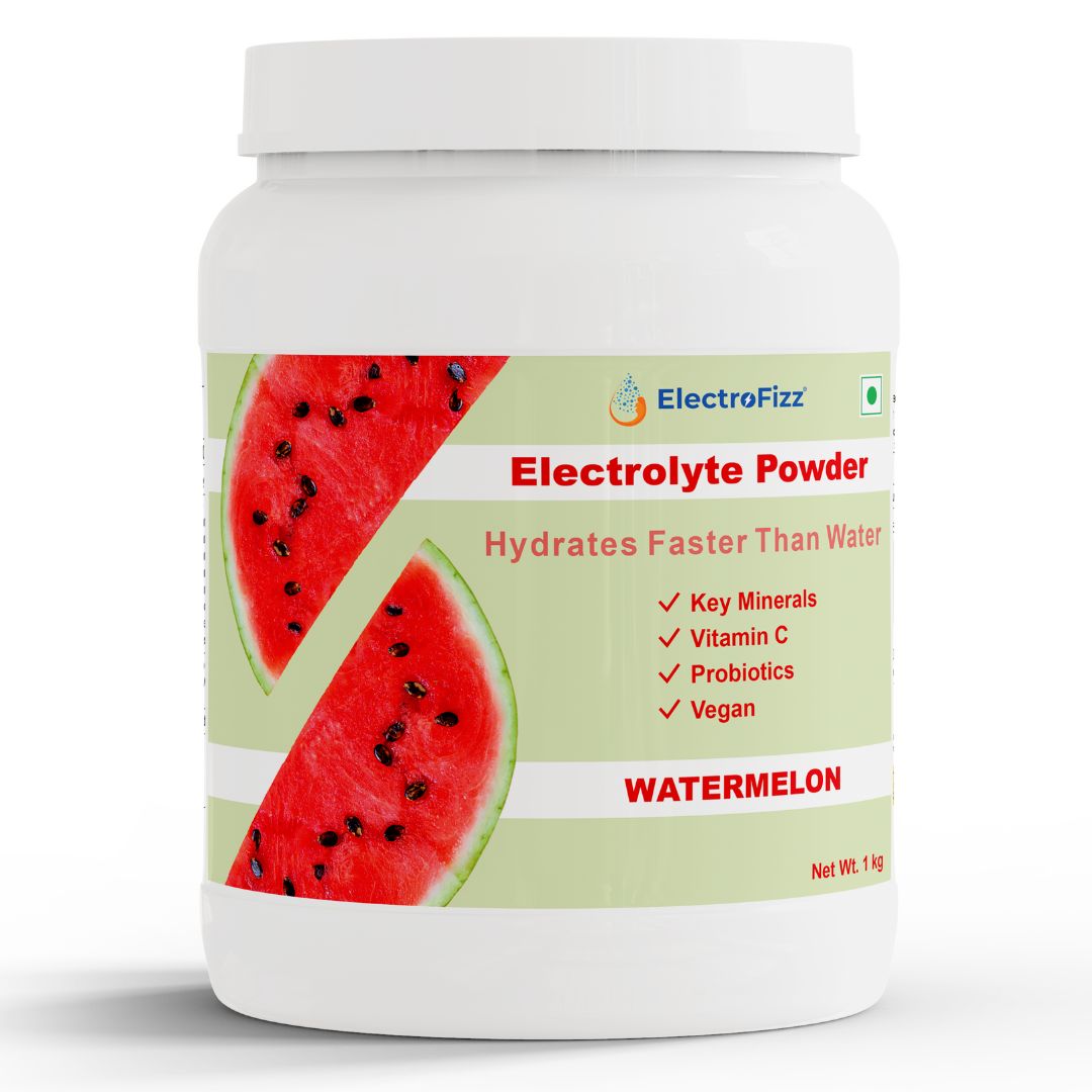 ElectroFizz Electrolyte Powder 100 servings | Minerals, Probiotics & Vitamin C- 1 Kg Jar Pack