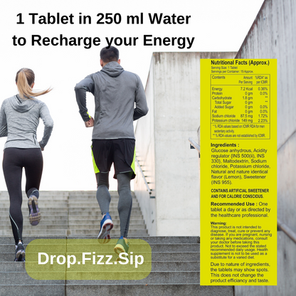 ElectroFizz Electrolyte Energy Drink for Workout, Sports Drink for Men and Women - 40 Effervescent Tablets (Pack of 2 tubes)