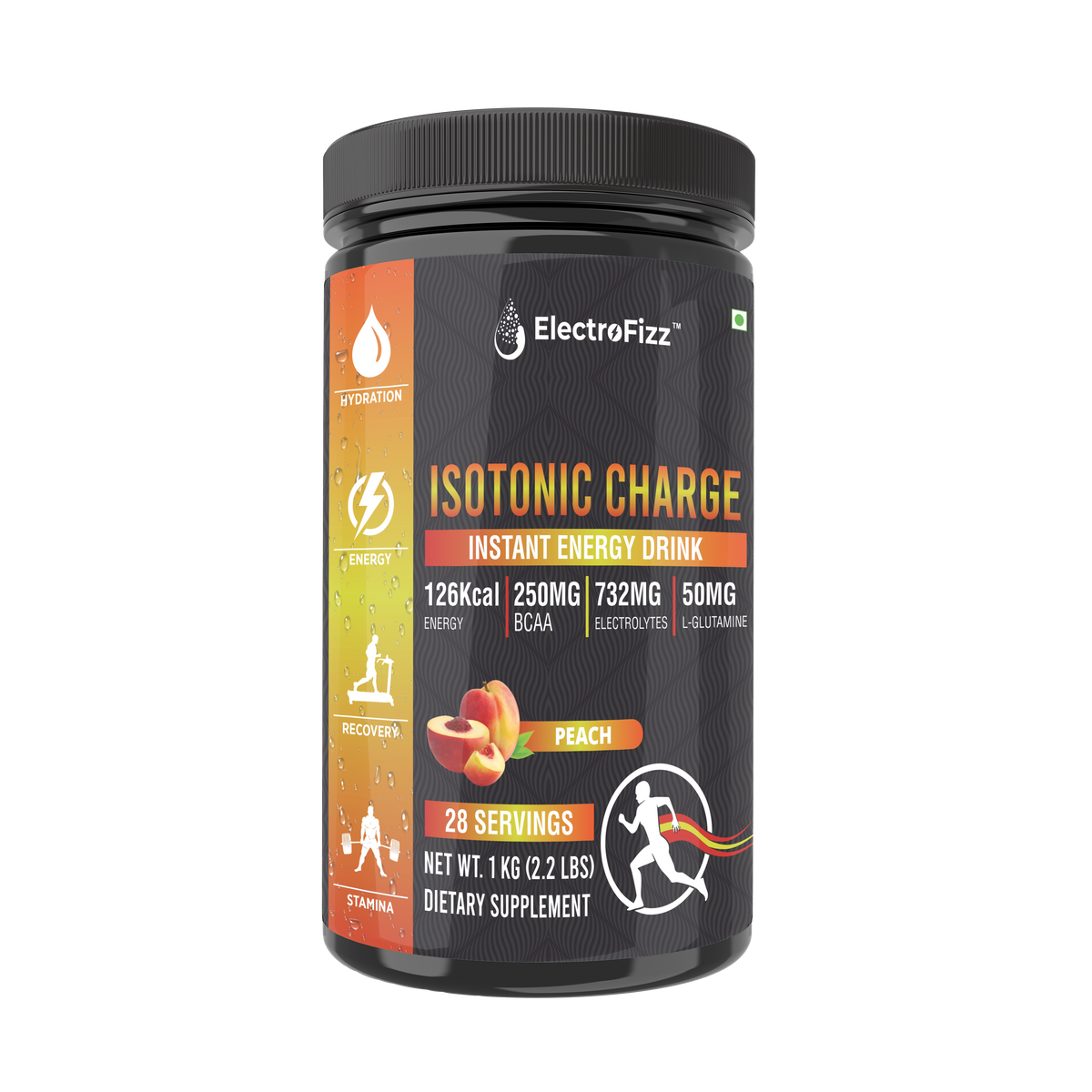 ElectroFizz Electrolyte Powder 100 servings | Minerals, Probiotics & Vitamin C- 1 Kg Jar Pack