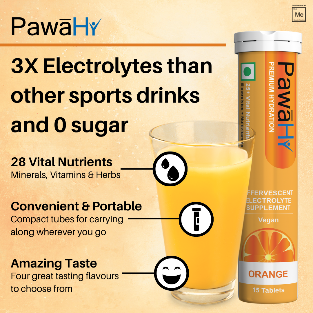 PawaHy Electrolyte Energy Reload Instant Hydration-Pack of 2 (30 Tablets)